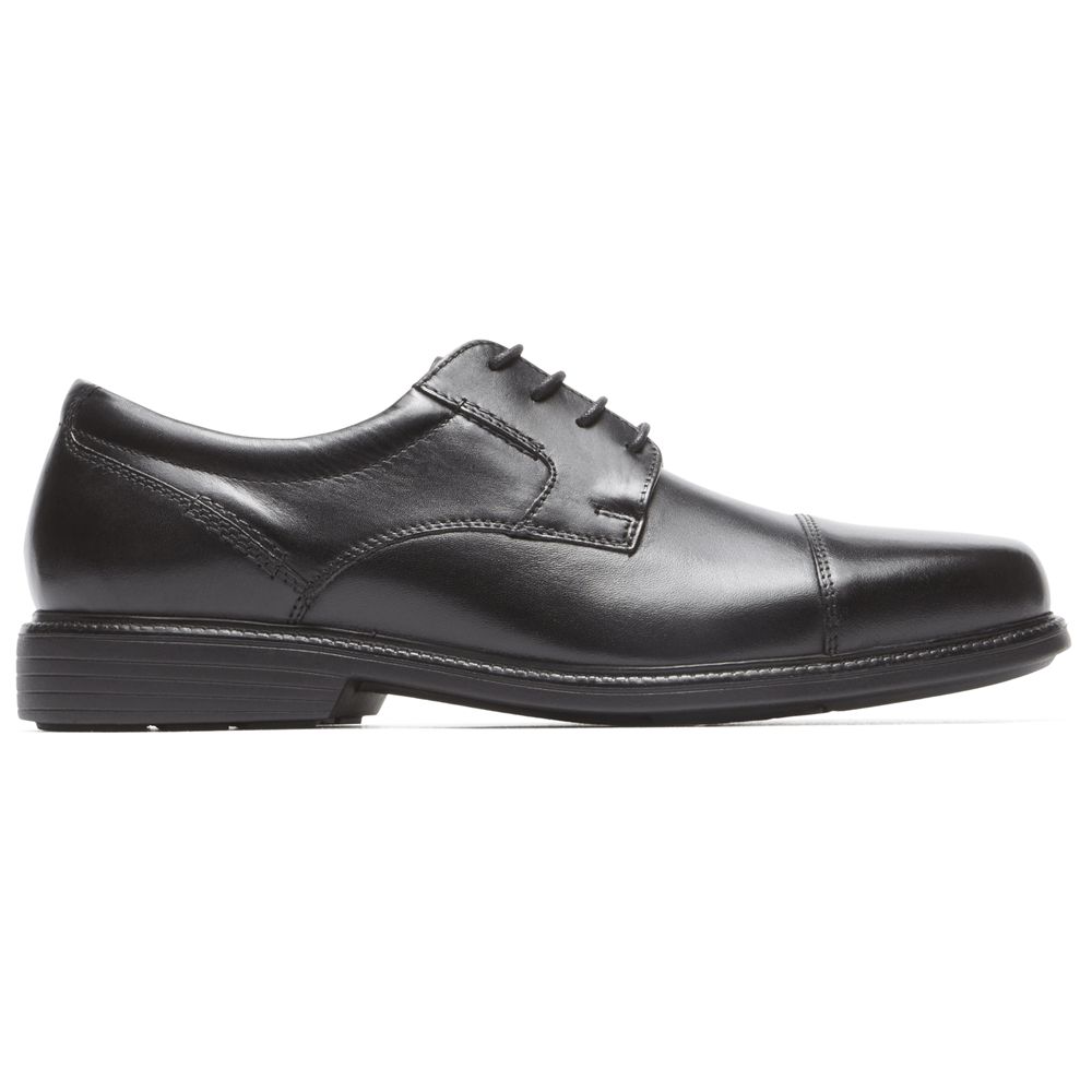 Pantofi Oxford Barbati Rockport Charles Road Cap Toe Negrii - Romania 6932-CMGBT